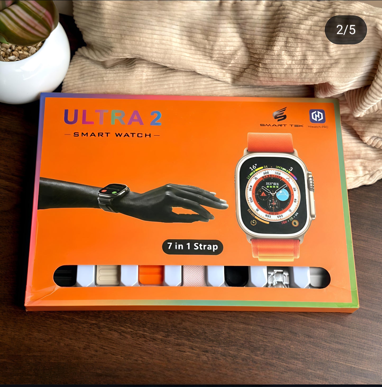 Ultra 7-in-1 Smart Watch with Interchangeable Straps, Digital Display, Multiple Band Styles