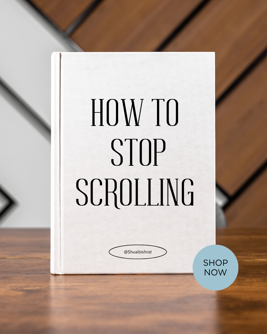 Blue White Brown Minimalist Simple Clean Life Story Book Mockup Instagram Post